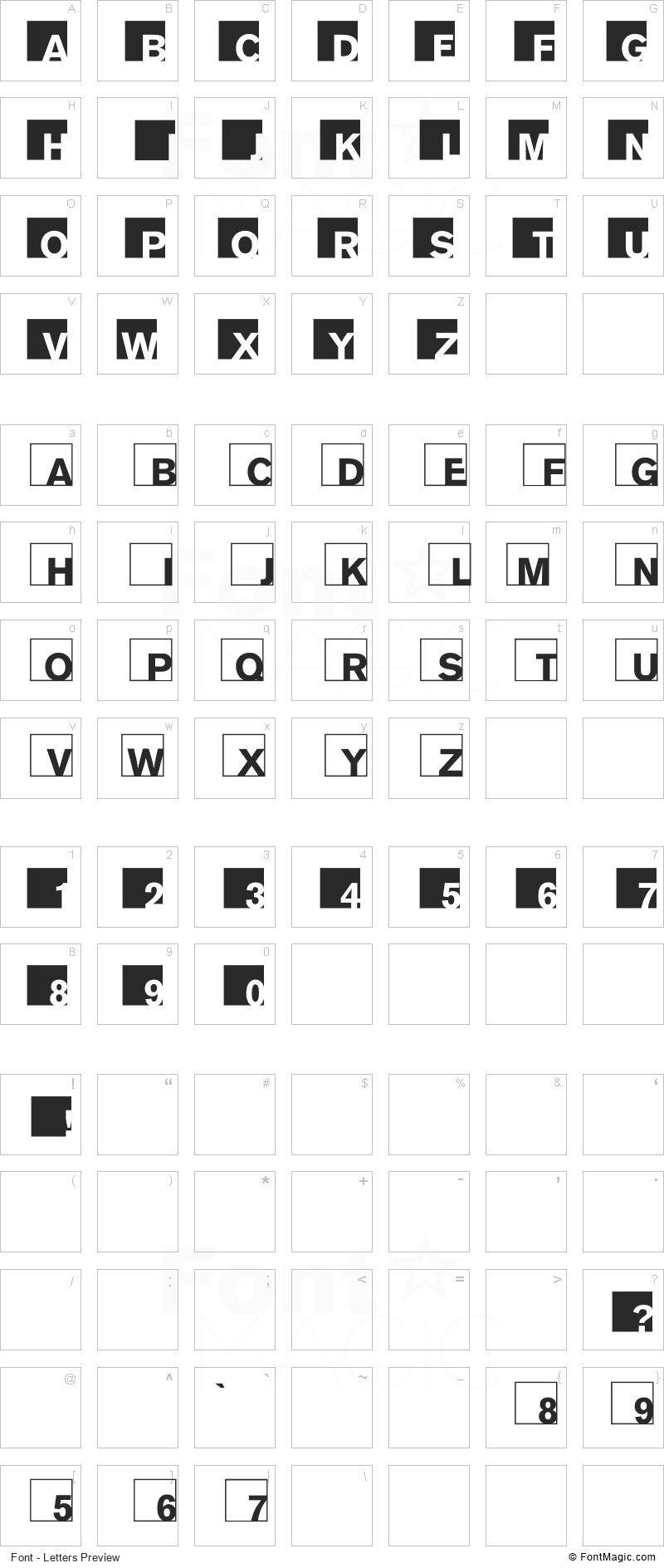 ABC Logos XYZ Font - All Latters Preview Chart